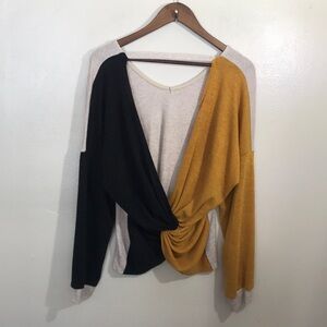 NEW BiBi Colorblock Twist Back Sweater